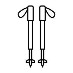 Hiking Stick Vector Line Icon Design