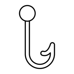 Fishing Hooks Vector Line Icon Design