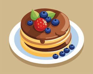 vector-illustration-of-pancakes--pastries-with-cho.eps