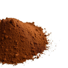 Pile of Cocoa Powder Isolated on White Background, Side View