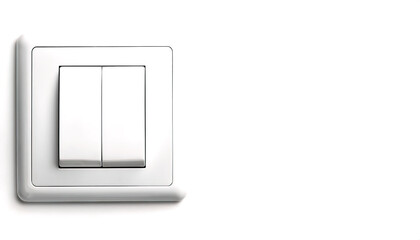 on off light switch is used to operate electric lights, permanently connected equipment, or electrical wiring outlets. The may be rewired with a dimmer option.  Isolated on white background