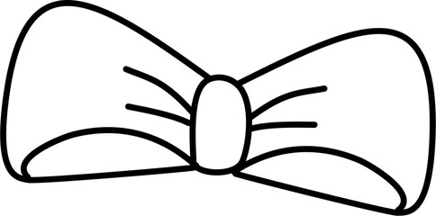 Ribbon and bow illustration outline for coloring 