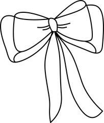 Ribbon and bow illustration outline for coloring 