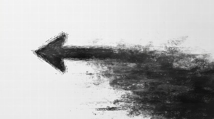 Black Hand-Drawn Curving Arrow on White Background for Creative Use