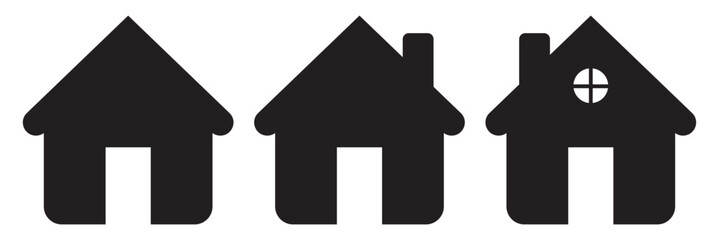 Collection of home icon. House icon. Set of real estate objects and houses icons isolated on white background. Vector illustration. EPS 10