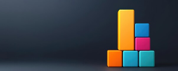 devalue concept. Asset depreciation chart showing decrease in value, organized financial data, 3D illustration