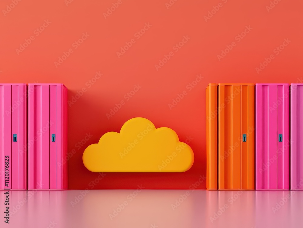 Aufkleber firm infrastructure concept. cloud-based data storage for secure access to firm infrastructure, mode