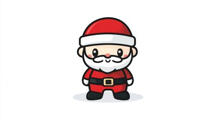 Cute Christmas character Santa Claus in red coat and hat