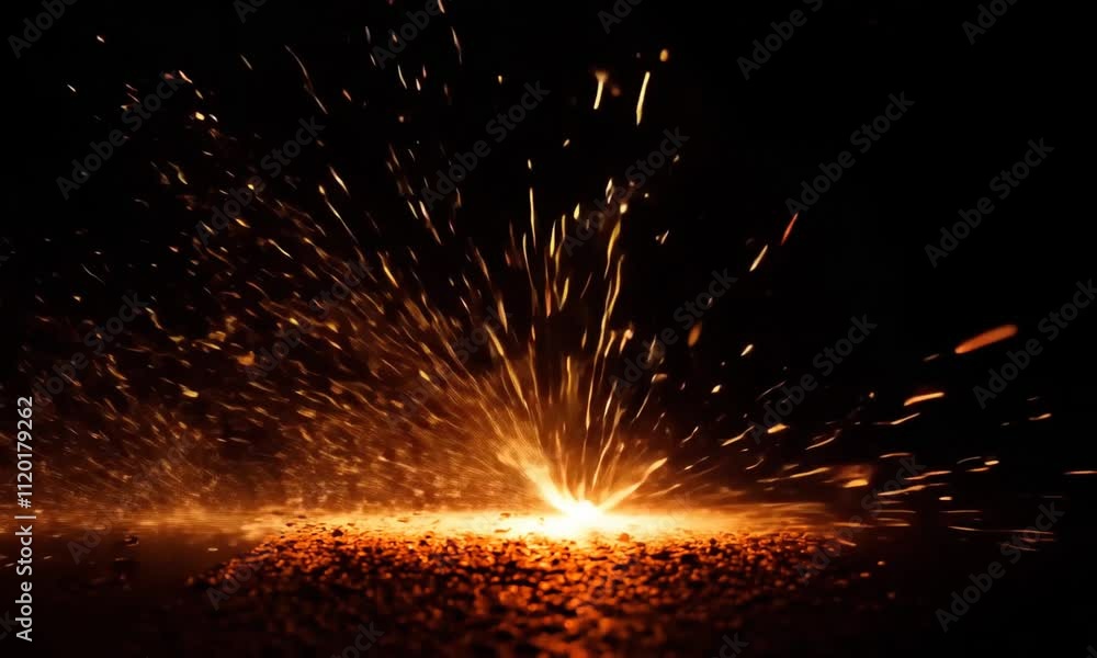 Poster a mesmerizing display of sparks and light illuminating the darkened space with vibrant energy on a c