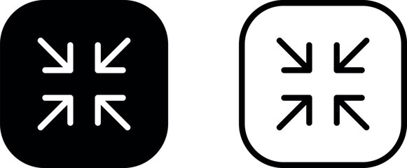 minimize icon rally compact size small scale arrows icons . shrink icon resize in arrows