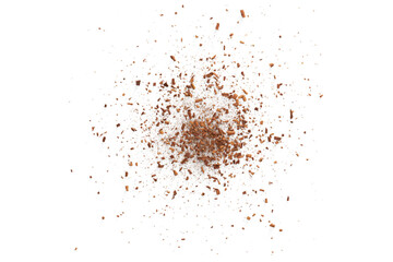 Cinnamon crumbs on transparent background