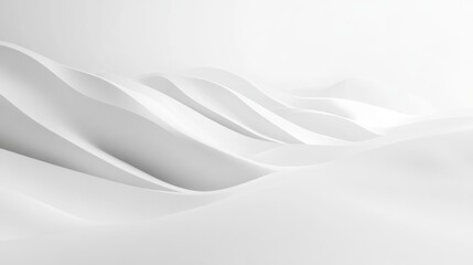Abstract White Background with Smooth Curves and Minimalist Design