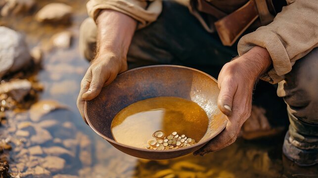  from the 1850s, the gold rush era, using a pan trying to find gold