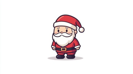 Cute Christmas character Santa Claus in red coat and hat