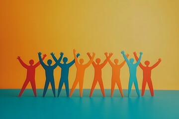 Fototapeta premium Joyful Community Celebration Modern Concept of Success