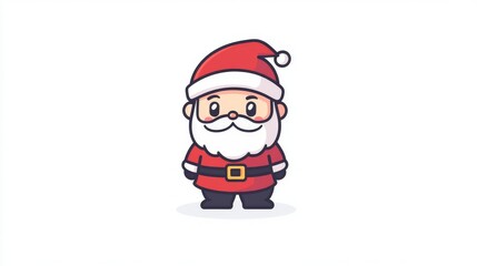 Cute Christmas character Santa Claus in red coat and hat