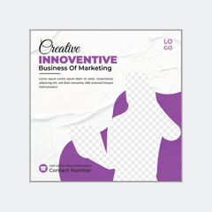 Obraz premium Modern business agency social media post design template