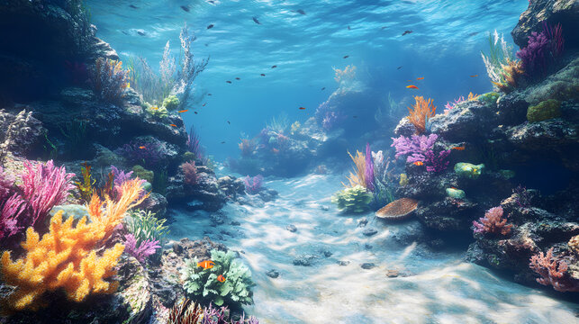 un hermoso paisaje de un arrecife de coral colorido lleno de vida marina con corales clima tropical del oceano 