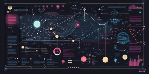 Elegant startup ecosystem map, muted pastel nodes with sharp neon lines, venture capital aesthetic, clean typography integration, minimal design principles, professional innovation visualization