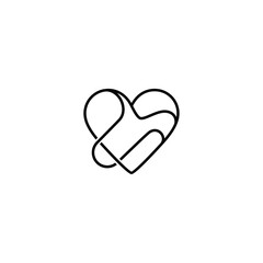 Abstract heart minimal line logo design