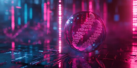 Genetic research data sphere, translucent neon bars in soft biological colors, DNA-inspired holographic projection, advanced scientific visualization, crisp UHD detail