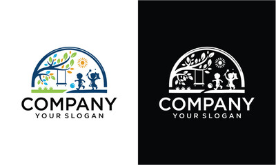 Creative Children Play Logo Template Design Vector, Emblem, Design Concept, Creative Symbol, Icon