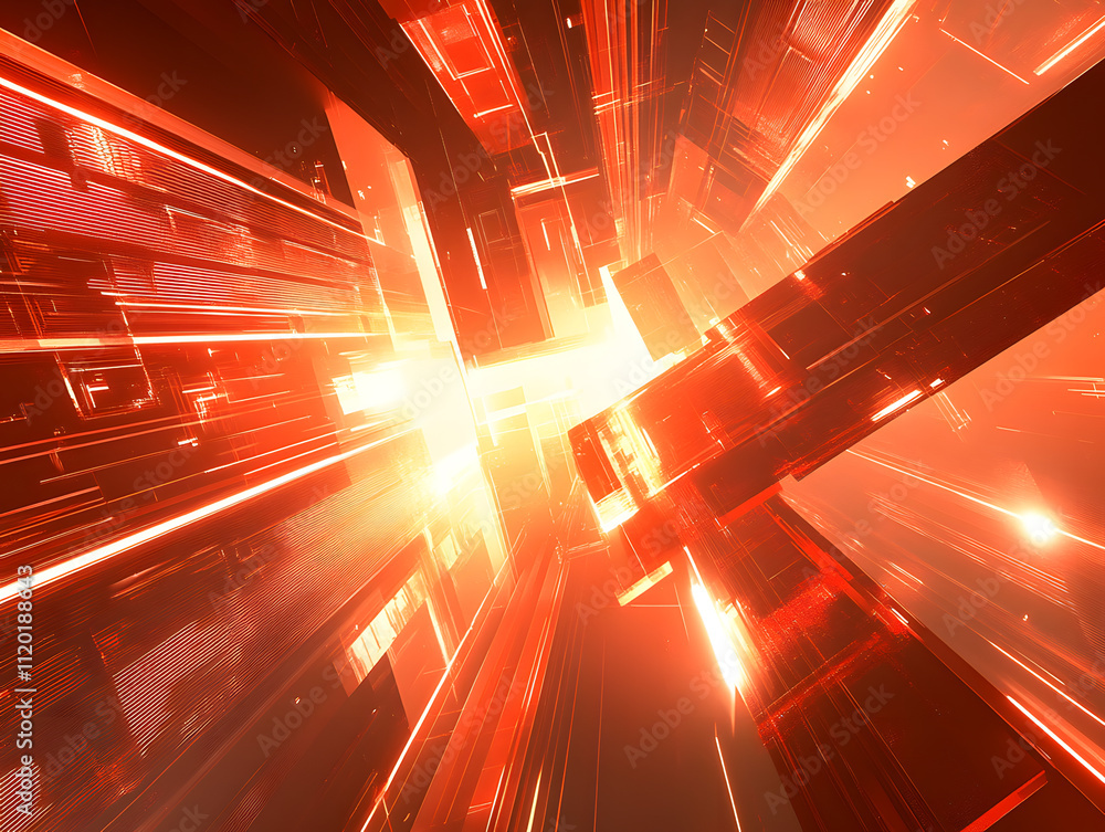 Poster dynamic energy surge in futuristic setting digital art abstract environment vivid colors conceptual 