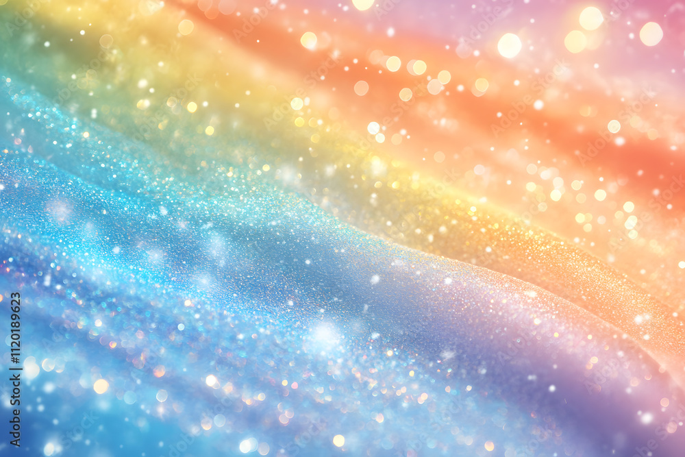 Poster sparkling rainbow bokeh effect abstract art digital creation colorful atmosphere close-up view vibra