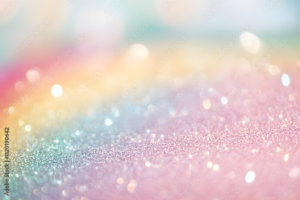 Poster shimmering rainbow colors abstract background digital artwork soft bokeh close-up view vibrant aesth