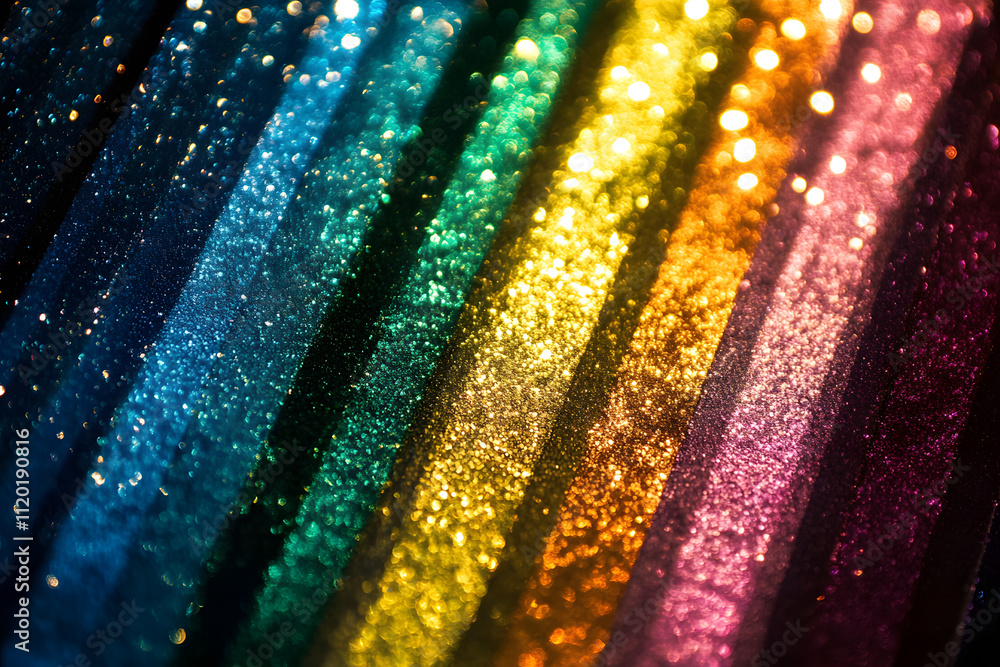 Poster vibrant glitter patterns abstract art studio macro photography colorful environment close-up view cr