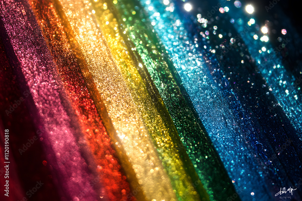 Poster sparkling rainbow colors creative studio abstract light reflection artistic environment close-up vie