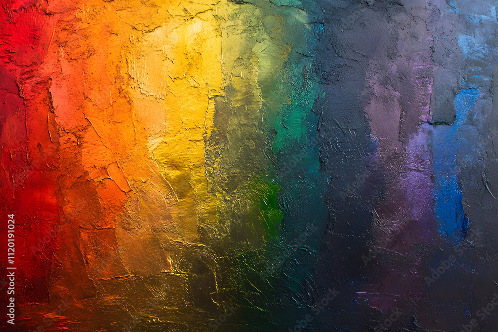 Poster vibrant rainbow abstract art studio digital artwork colorful environment close-up view expression of