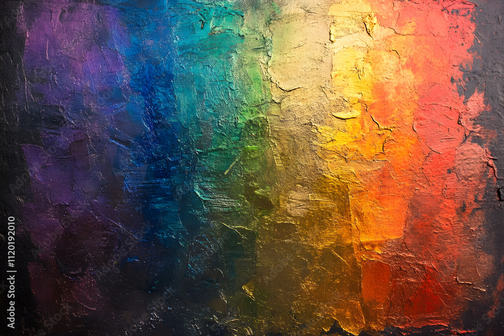 Poster vibrant abstract artwork displaying color spectrum art studio digital painting creative environment 