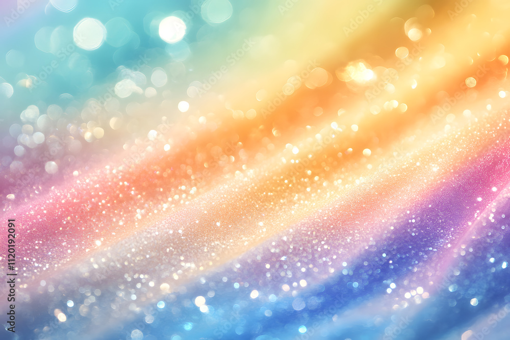 Poster vibrant sparkling rainbow bokeh effect abstract background digital art colorful environment close-up