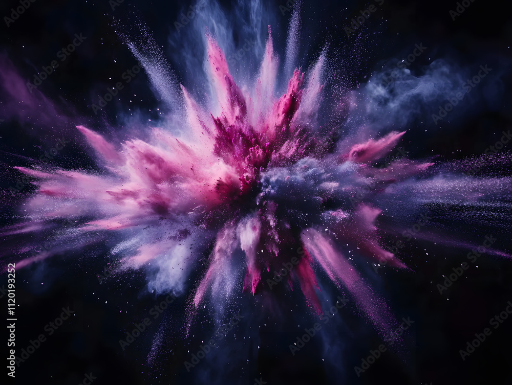 Poster cosmic explosion art digital space abstract image vivid colors close-up view energy and creation