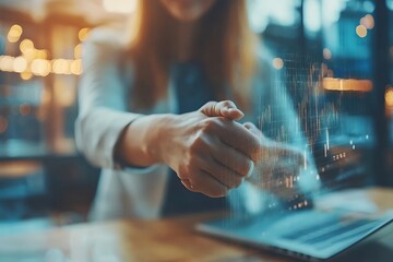 Modern Business Partnership Handshake