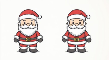 Fototapeta premium Cute Christmas character Santa Claus in red coat and hat