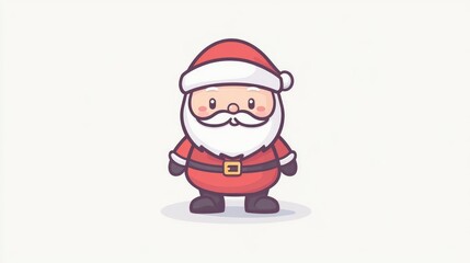 Cute Christmas character Santa Claus in red coat and hat