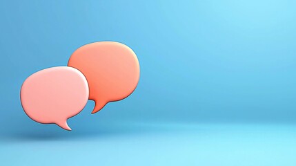 Speech bubbles on a blue background conveying communication concepts.