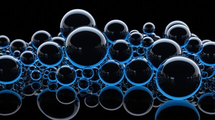 bubble background with a combination of black and blue