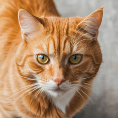 Portrait of a ginger cat looking at the camera