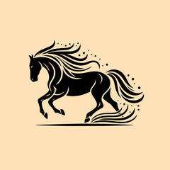 Dynamic Black Horse Illustration - Elegant and Majestic Vector Design