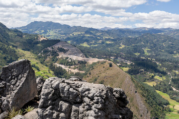Panoramic view of a magical Andean mountains 'Farallones de Sutatausa' in Colombia