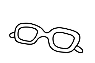 Glasses. Black and white illustration, hand drawn coloring.
