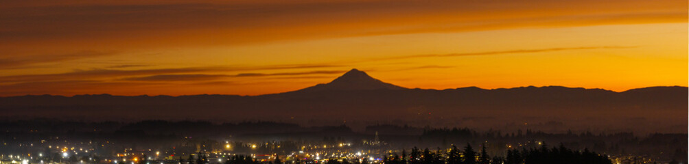Stunning Sunrise looking at Mt Hood in Woodburn Oregon, Pacific Northwest	