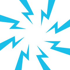 Color Thunder, white background. Confrontation image illustration of thunder bolt. Flat illustration simple Vector. Template for comic. Neon color. Style of competition design template without text.