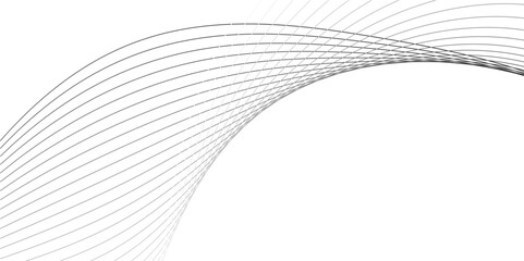 Naklejka premium Abstract color smooth stripe dynamic wave line on a white stylized line art background. Design element technology suit for banner, poster, cover, brochure, flyer, website. vector illustration