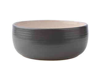 Grey ceramic bowl on transparent png