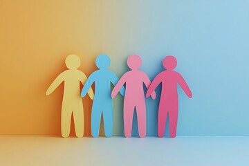 Pastel People Figures Teamwork Collaboration