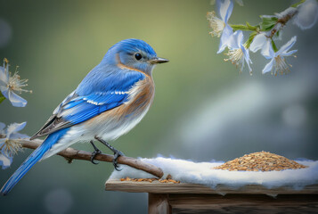 Eastern Bluebird Song Bird Horizontal View